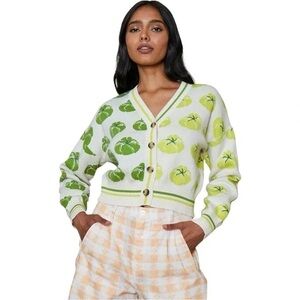 Rare Rachel Antonoff Ana Cardigan Tomato Oversized Sweater Sm